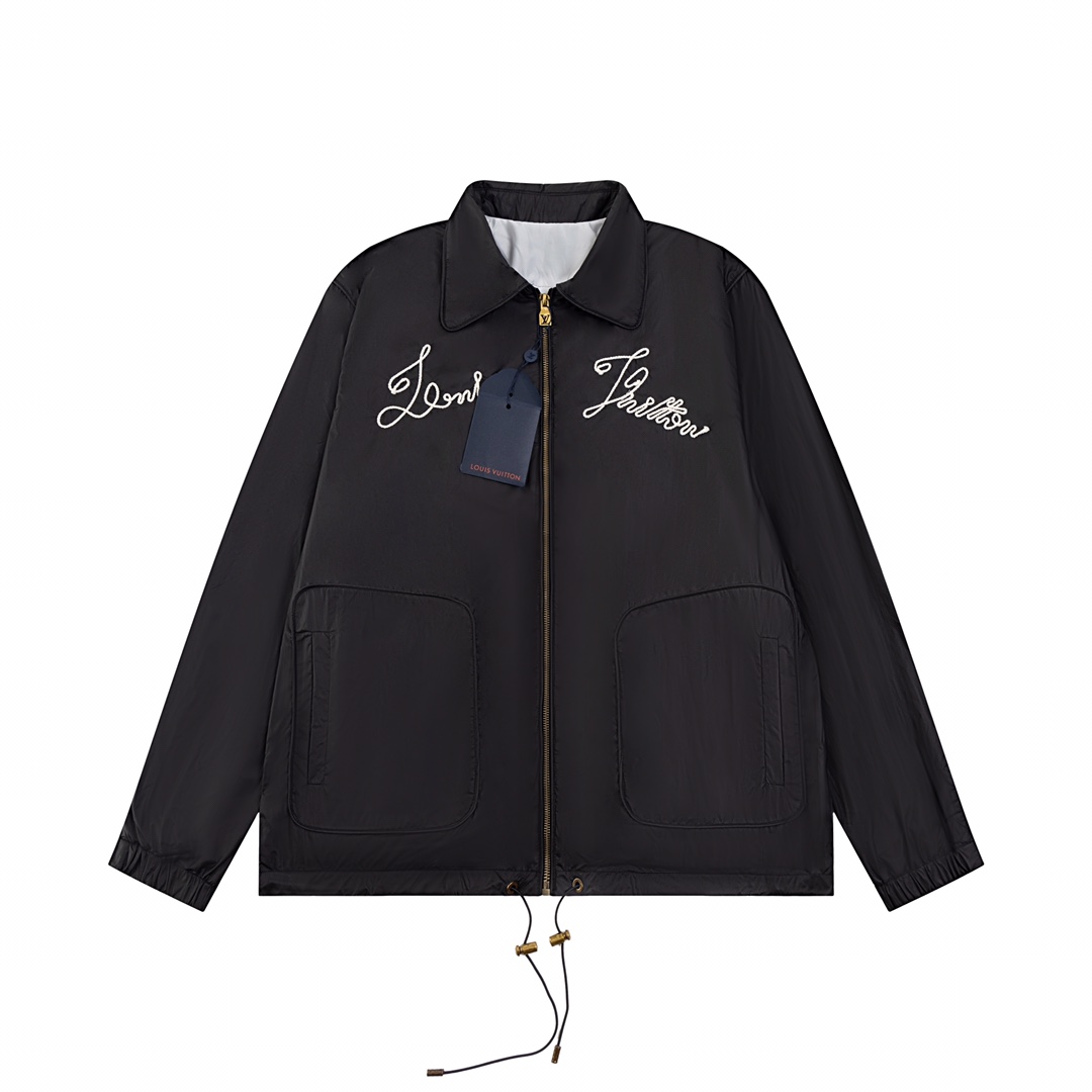 LV高仿立體刺繡薄外套簡約百搭設計師風男款｜歐美奢侈品精品推薦