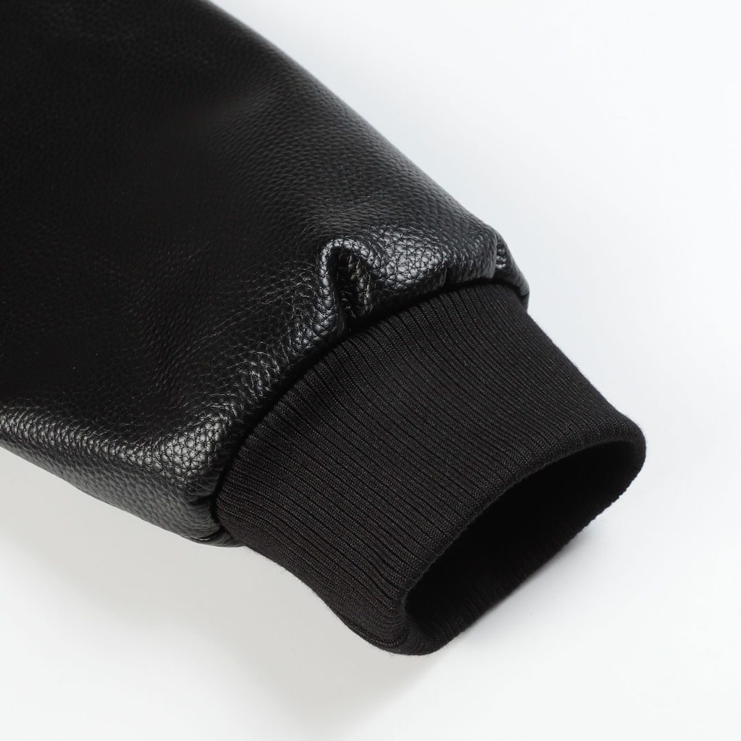 LV一比一紅黑格紋拼皮棒球外套街頭潮流男女同款｜歐美奢侈品精品推薦