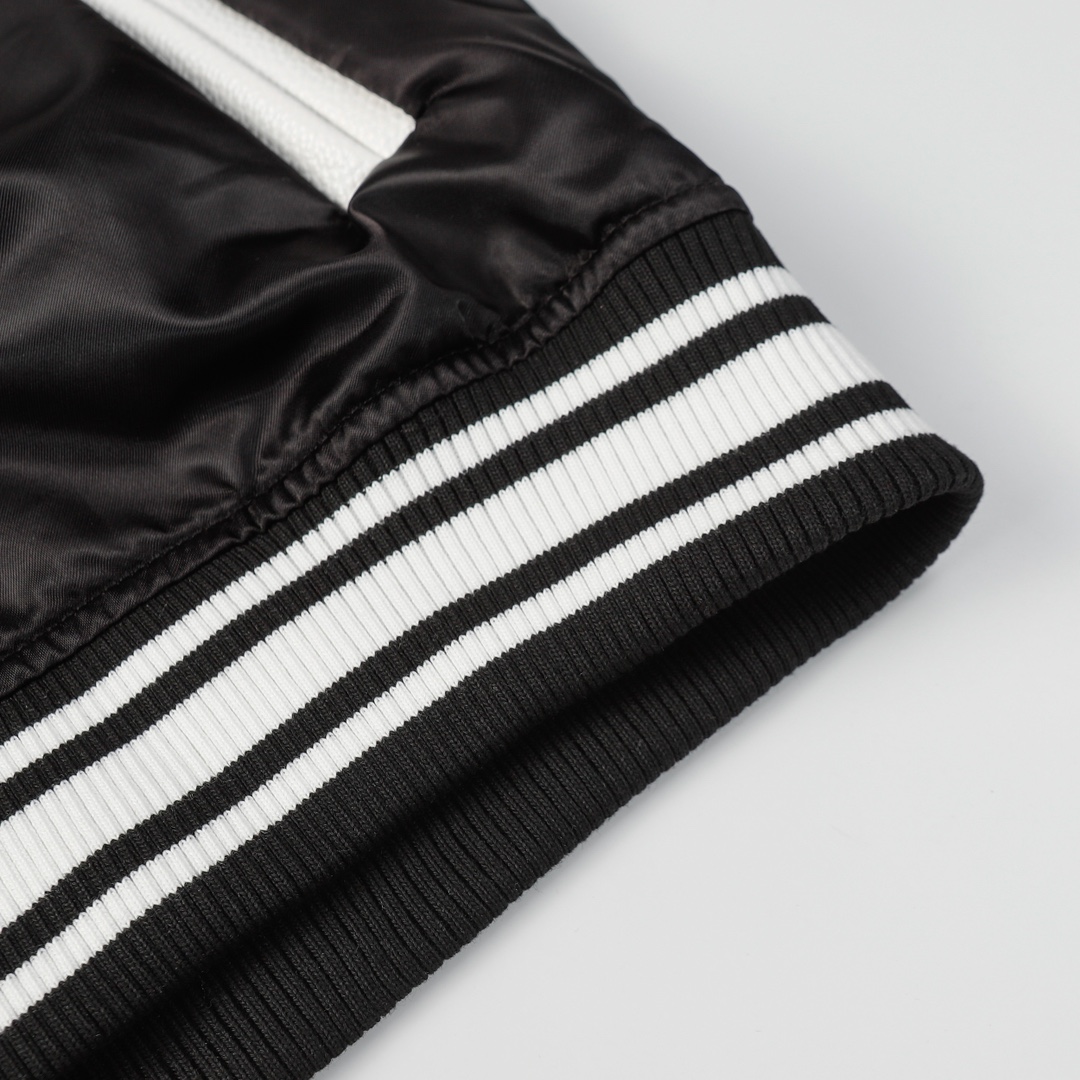 LV高仿黑白拼接棒球外套 刺繡字樣設計款｜歐美奢侈品精品推薦