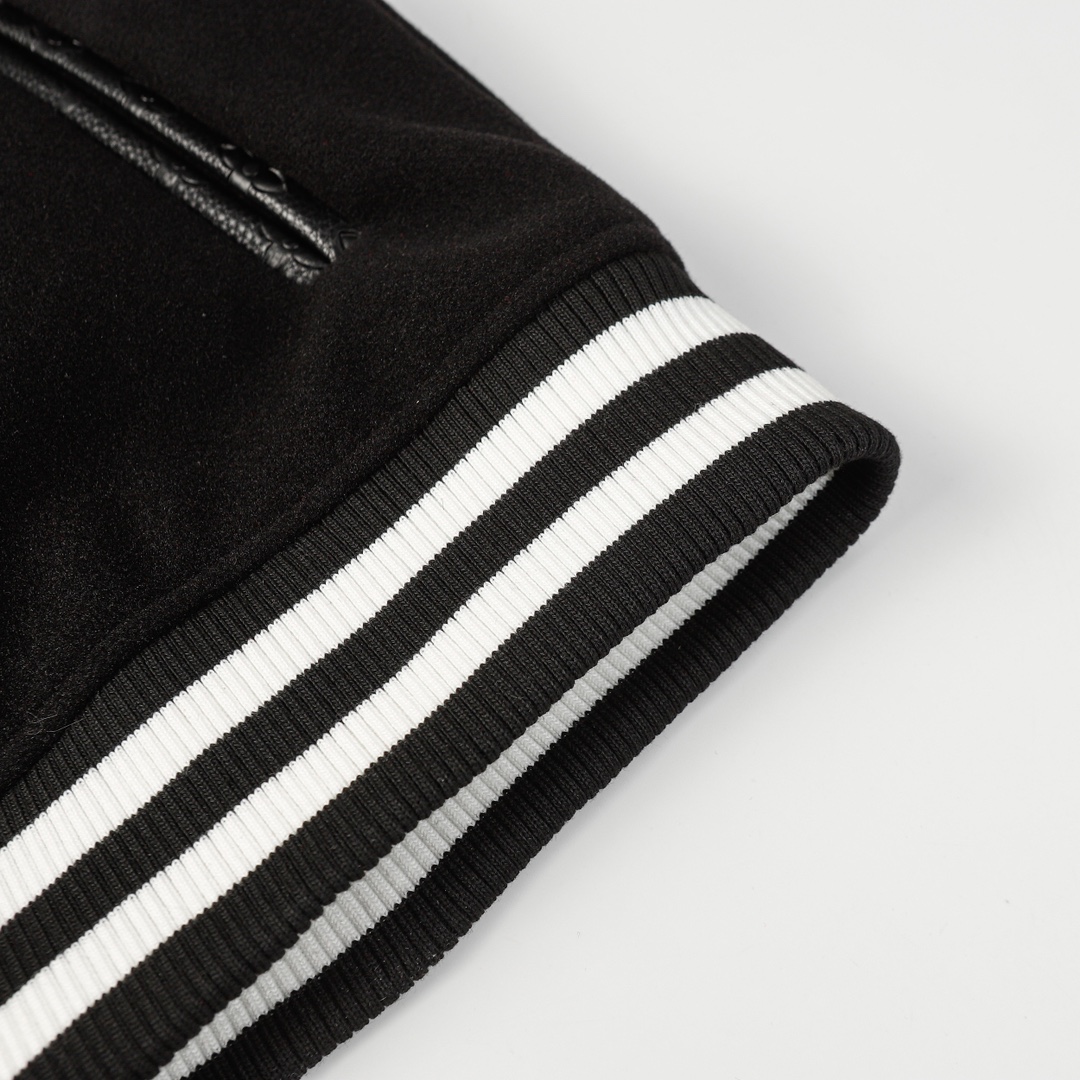 LV高仿黑白拼接棒球外套 LA鑽飾設計款｜歐美奢侈品精品推薦