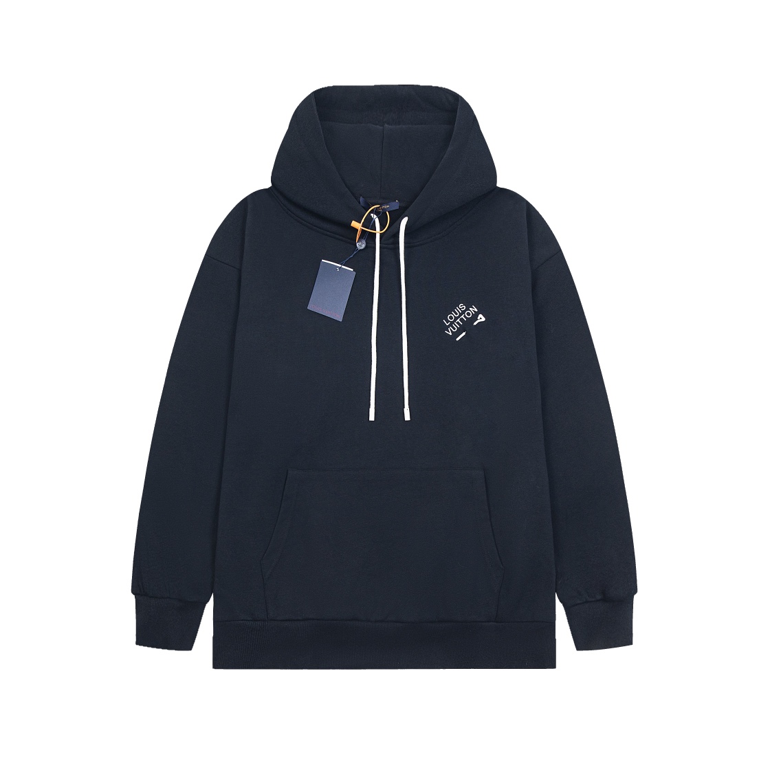 LV原單黑藍色簡約LOGO連帽衛衣 秋冬款男士帽T｜歐美奢侈品精品推薦